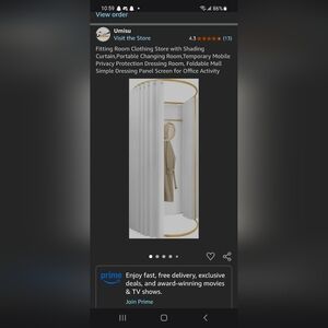 White Portable Changing Room with Curtain